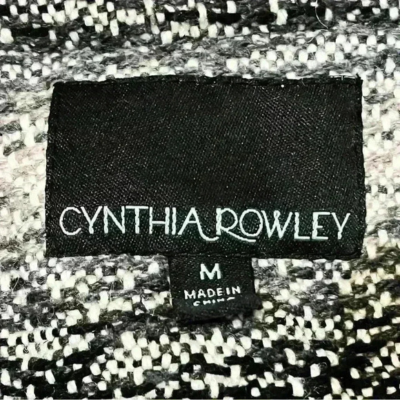 Cynthia Rowley Womens Blazer Jacket Size Medium Pockets Jacquard Striped - Picture 3 of 6